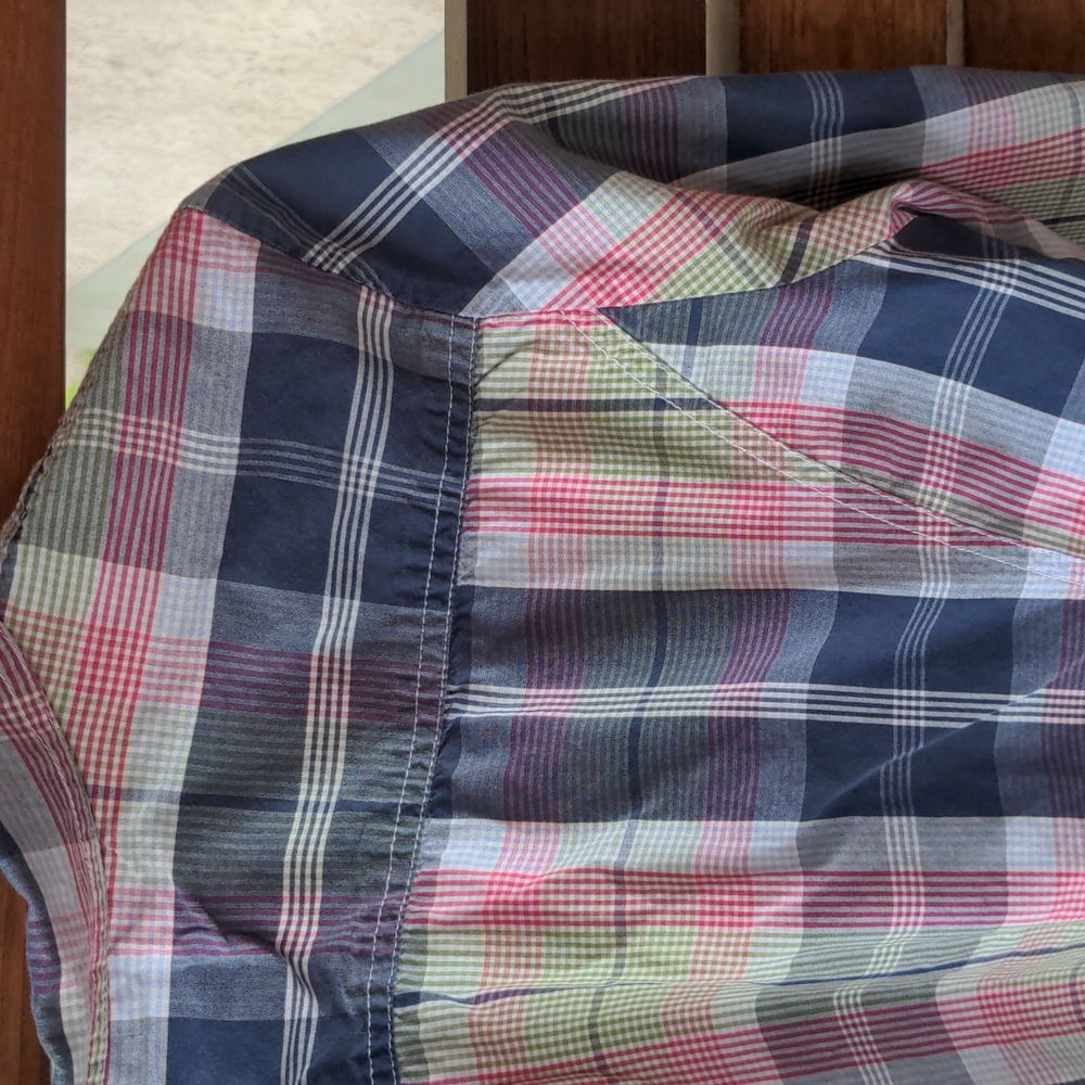 Tommy Hilfiger Shirt button up Long Sleeve Plaid Pink Blue Green XL - Picture 10 of 12